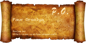 Paur Orsolya névjegykártya